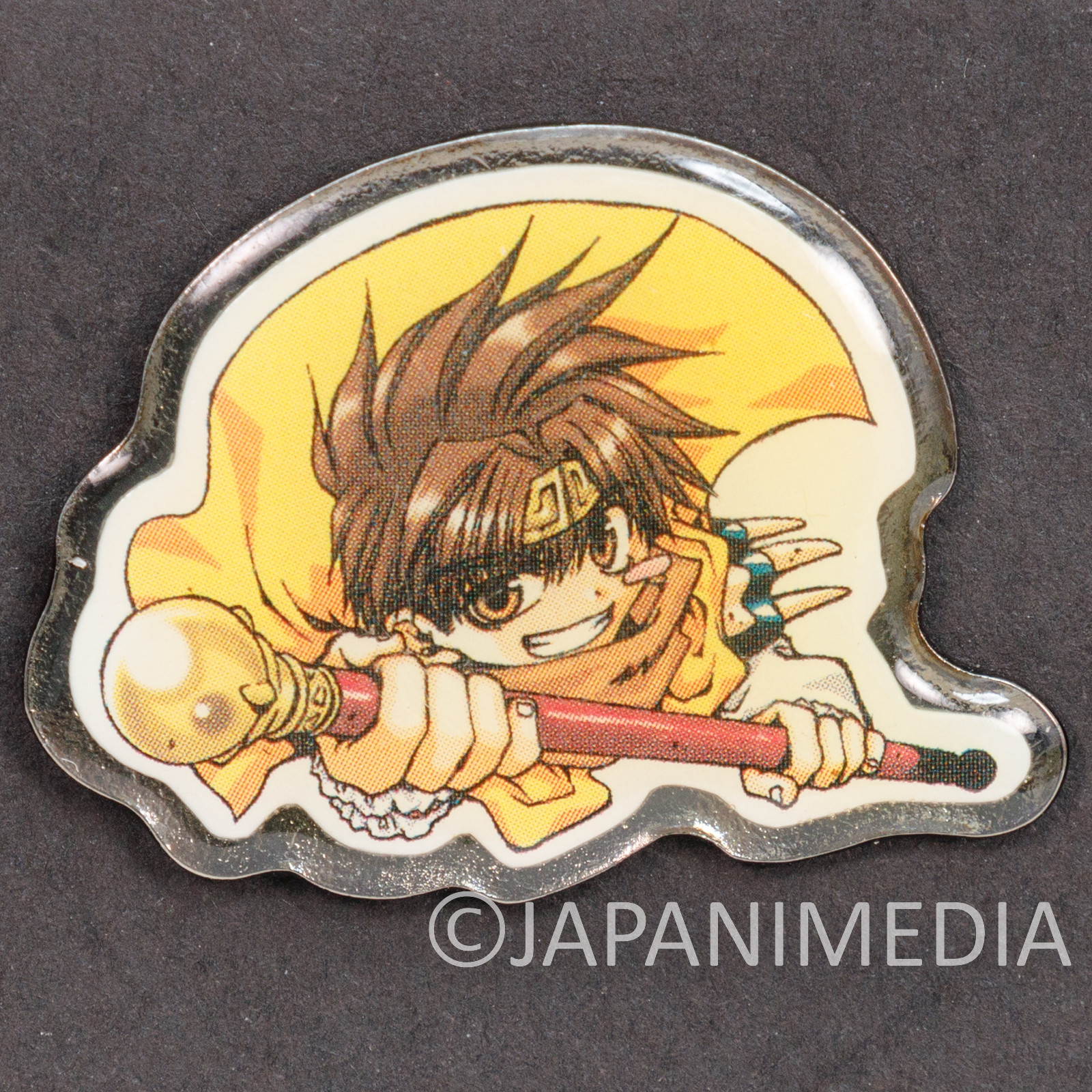 RARE! SAIYUKI Pins 4pc Set w/ Can Case [Sanzo / Goku / Gojyo / Hakkai] JAPAN