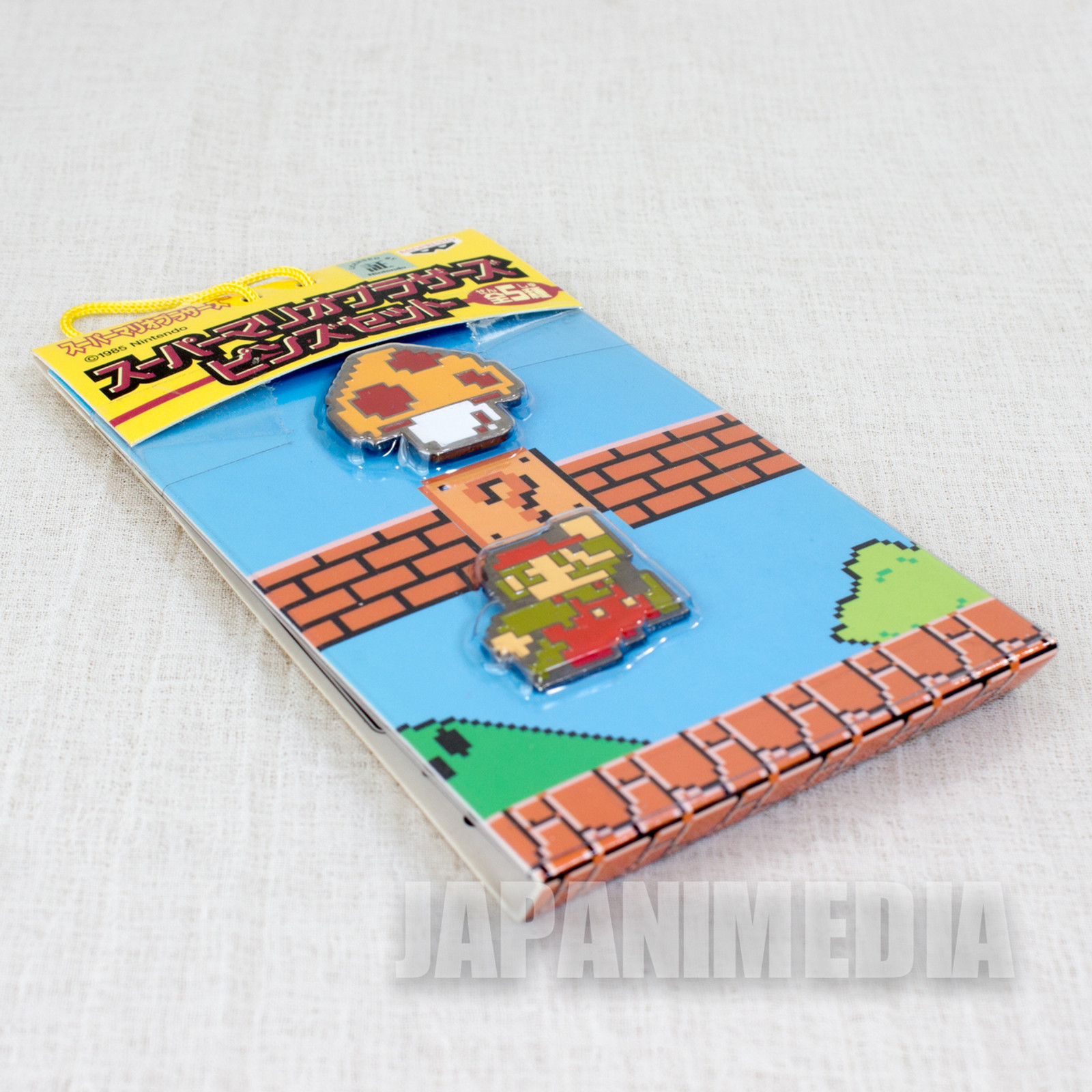 Super Mario Bros. Dot Character Pins Set Mario Ver.1 JAPAN NES FAMICOM NINTENDO