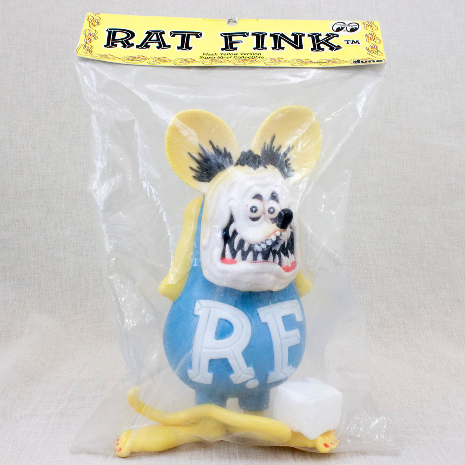 RAT FINK Flash Yellow Ver Super Vinyl Collection Figure Mooneyes ED ROTH