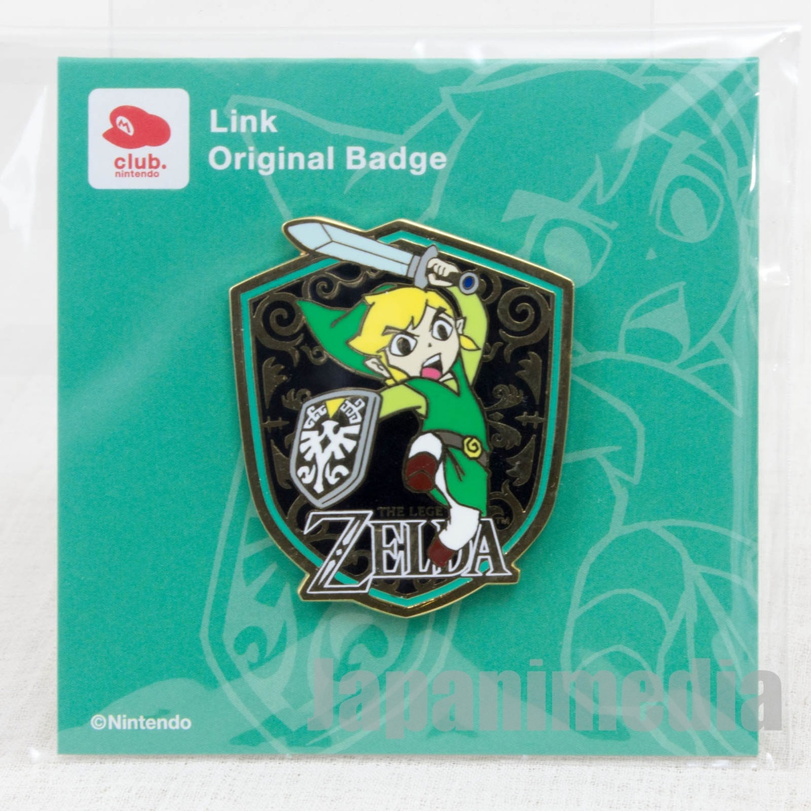 RARE! Legends of Zelda LINK Original Badge Pins Club Nintendo JAPAN FAMICOM