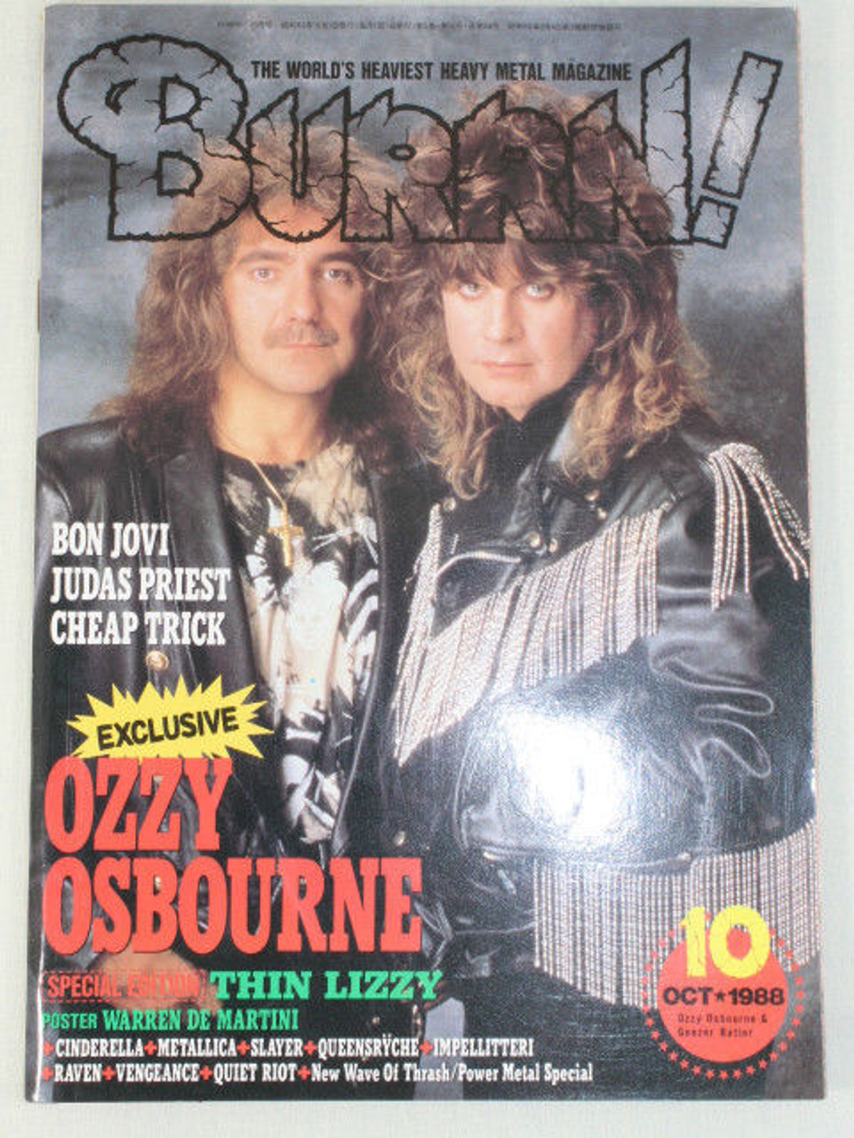 1988/10 BURRN! Japan Rock Magazine OZZY OSBOURNE/BON JOVI/JUDAS PRIEST/RAVEN