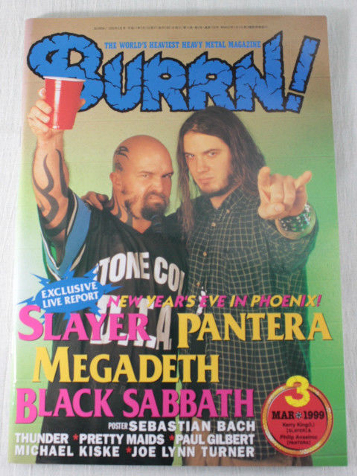 1999/03 BURRN! Japan Rock Magazine PANTERA/SLAYER/LANA LANE/GAMMA RAY/THUNDER