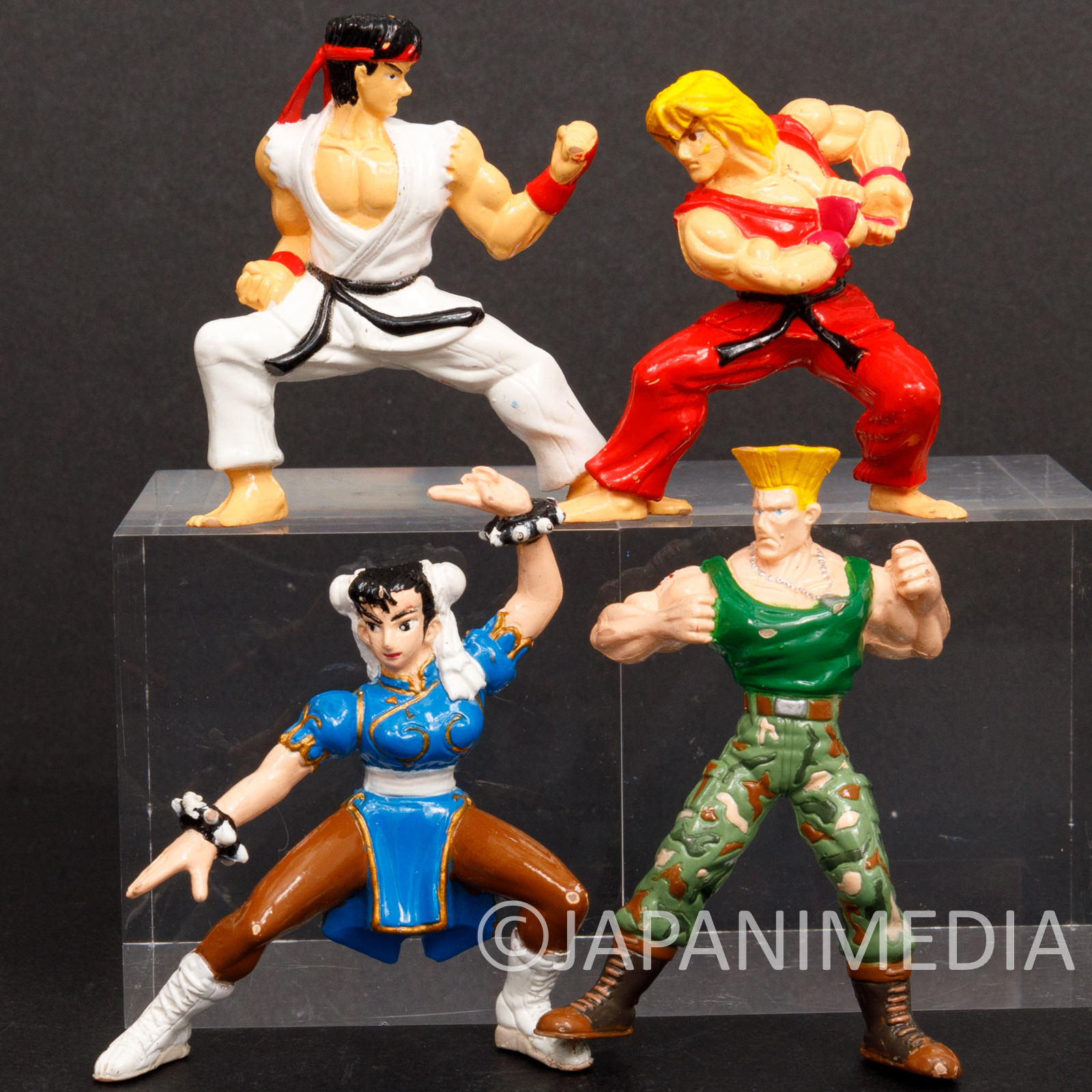 Street Fighter 2 Chara-full World Figure Ryu Ken Chun-Li Guile BANDAI JAPAN