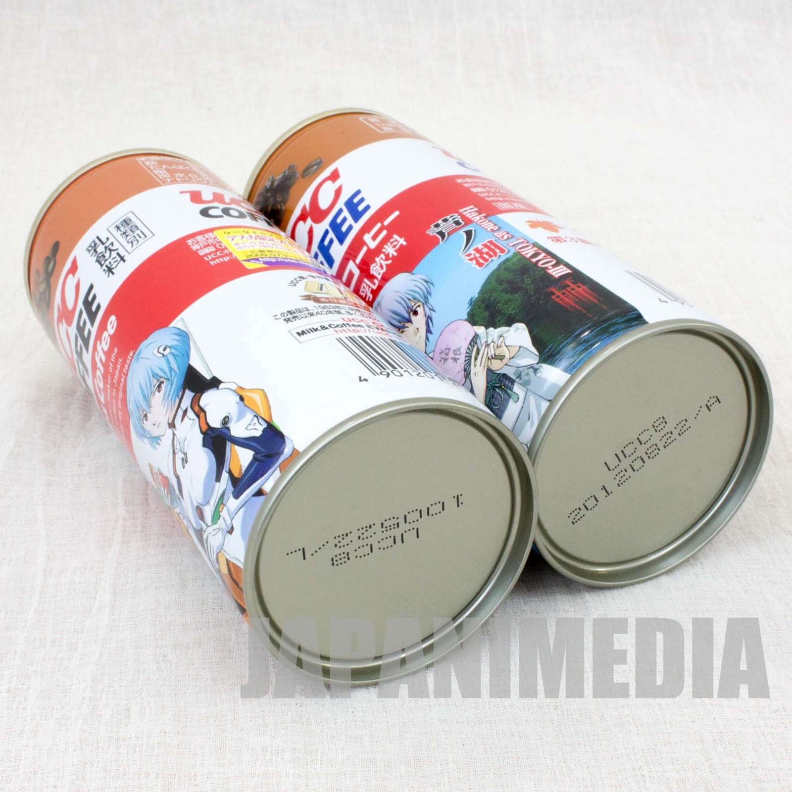 Set of 2 Evangelion UCC Steel Can Coffee Rei Ayanami