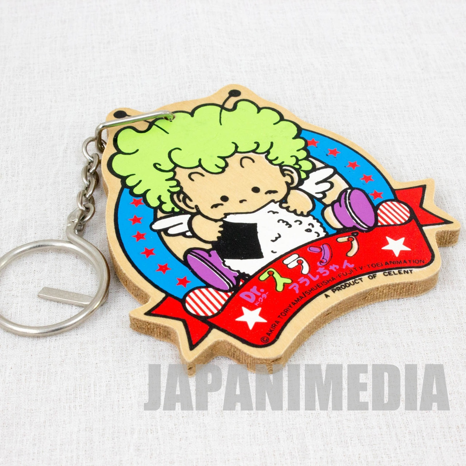 Retro Dr. Slump Arale chan Gatchan Wooden Mascot Key Chain JAPAN ANIME