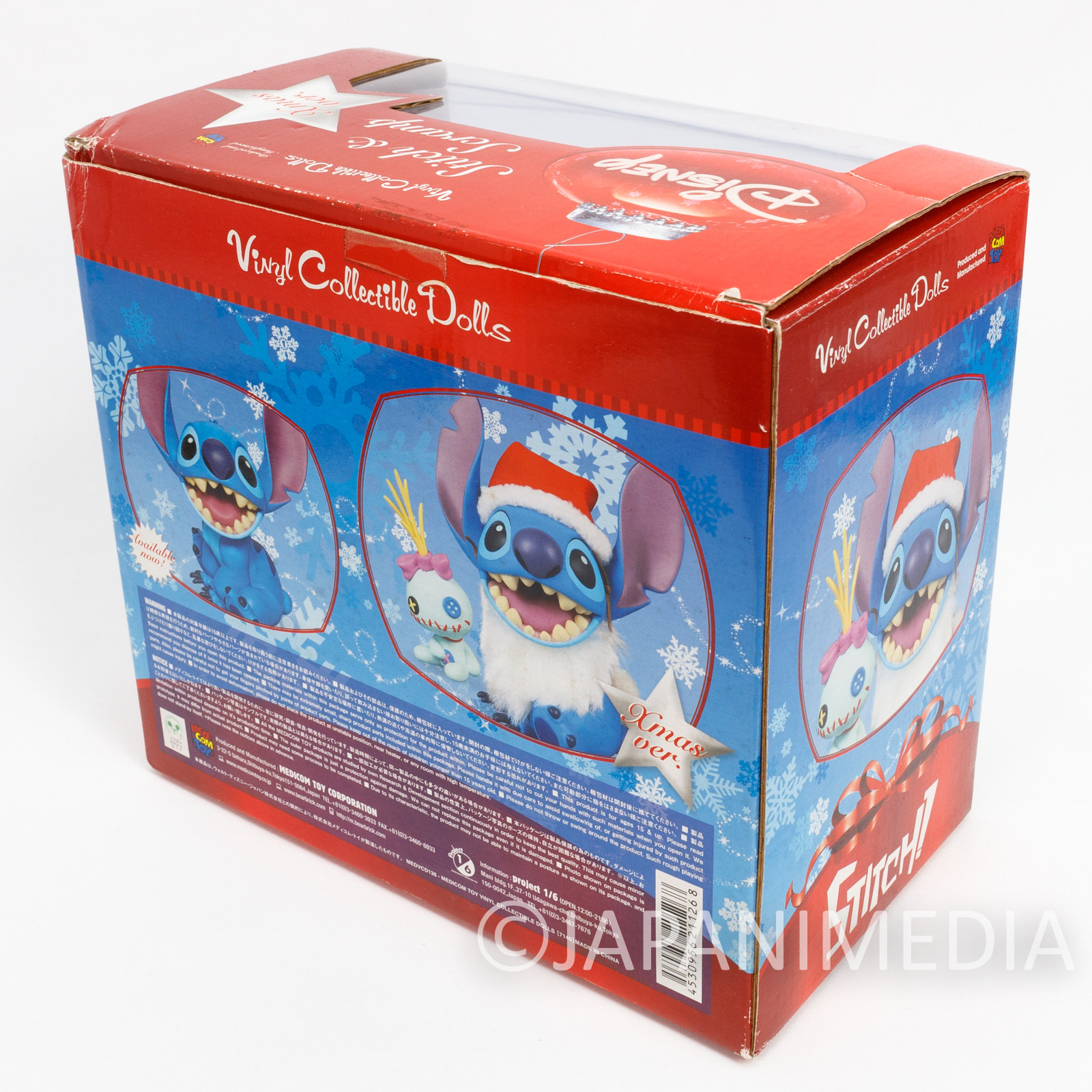 Disney Stitch & Scramp X'mas Santa Ver. VCD Figure Medicom JAPAN