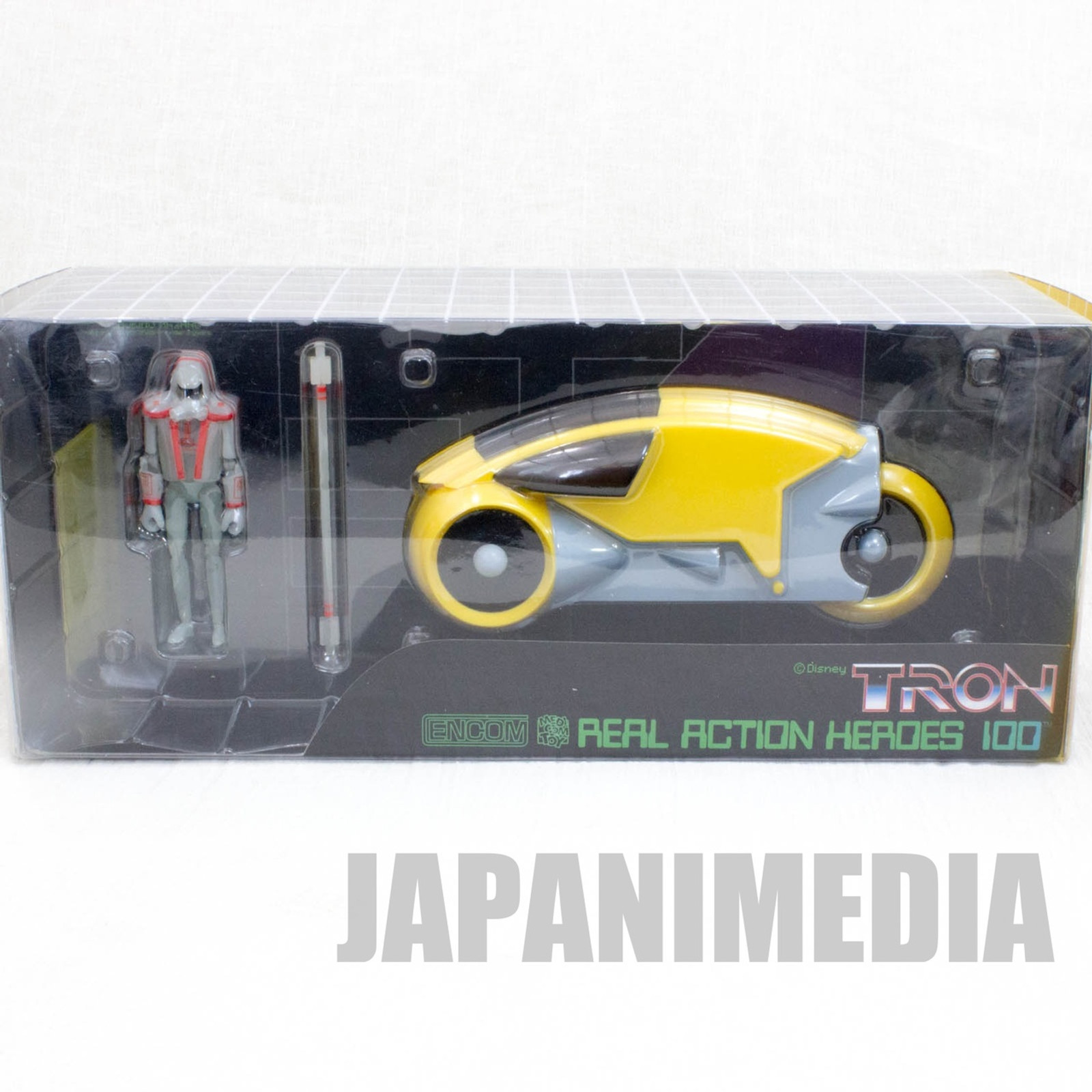 TRON Real Action Heroes Figure Soldier & Light Cycle Yellow Set C Medicom Toy