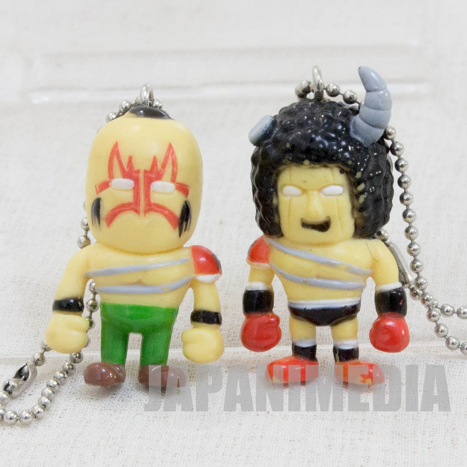 Kinnikuman Buffaloman + Mongolman Set Panson Works Mini Figure Ballchain JAPAN