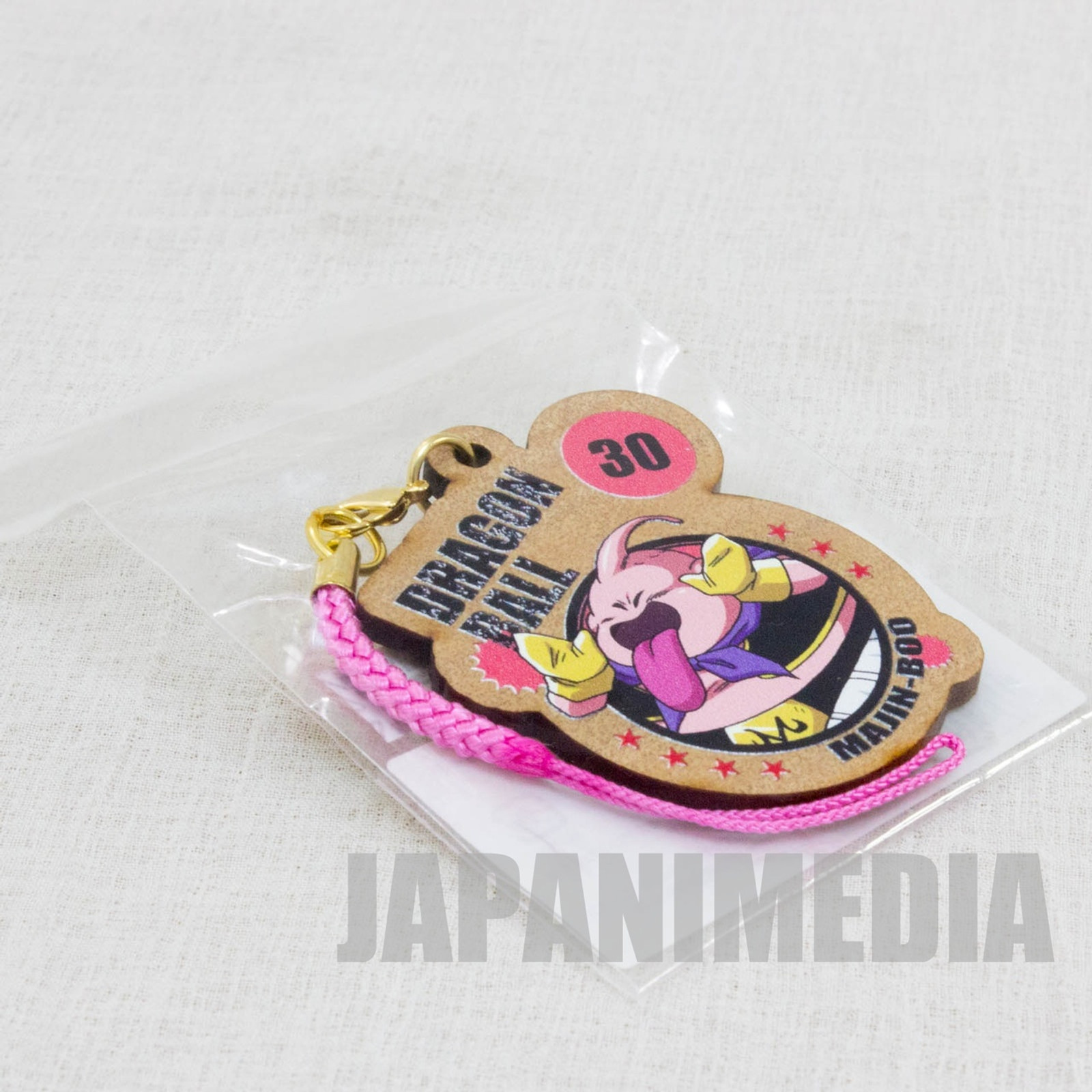 Dragon Ball Z Majin Boo Wooden Mascot Charm Strap JAPAN ANIME MANGA