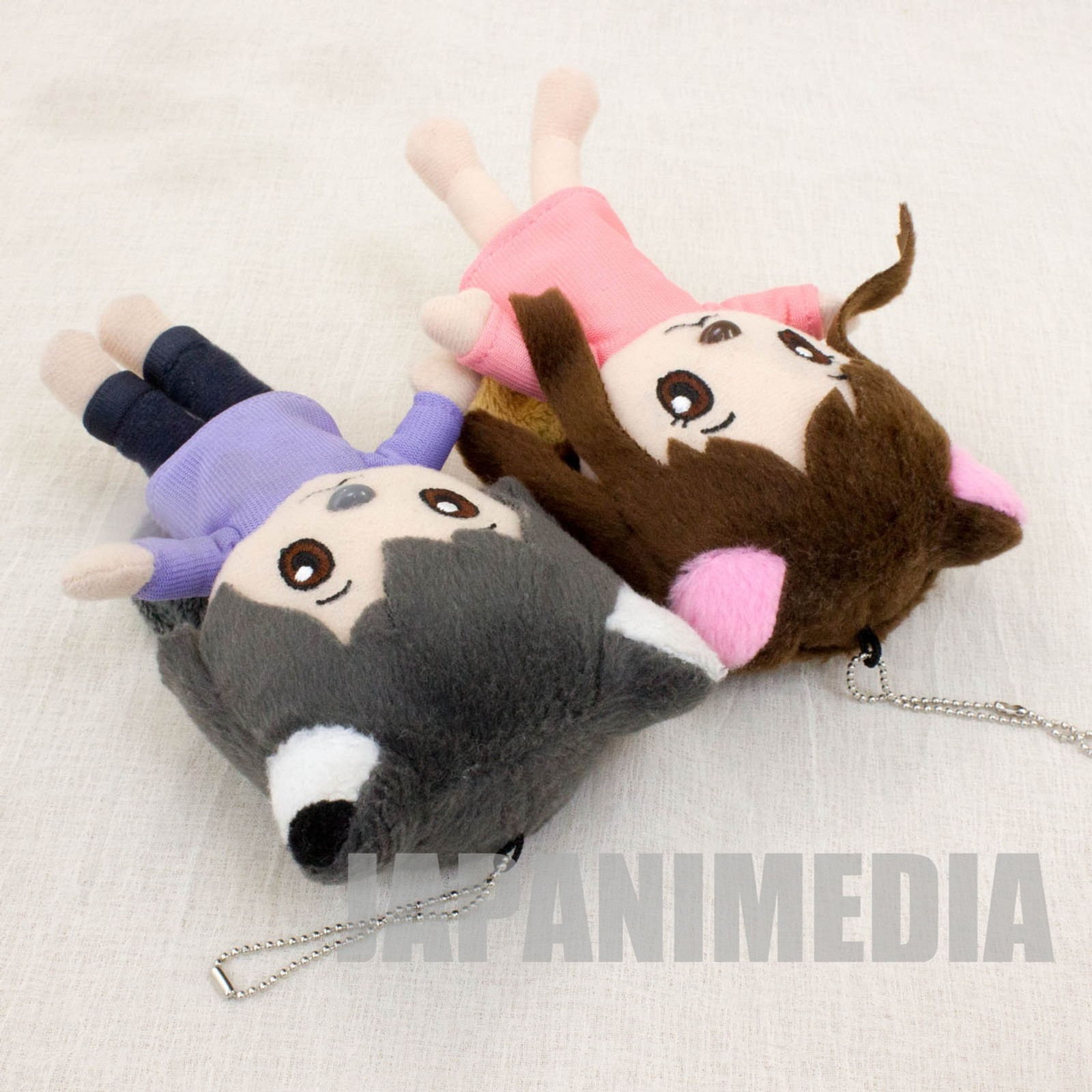 RARE! Wolf Children Ame and Yuki Mini Plush Doll Set JAPAN ANIME