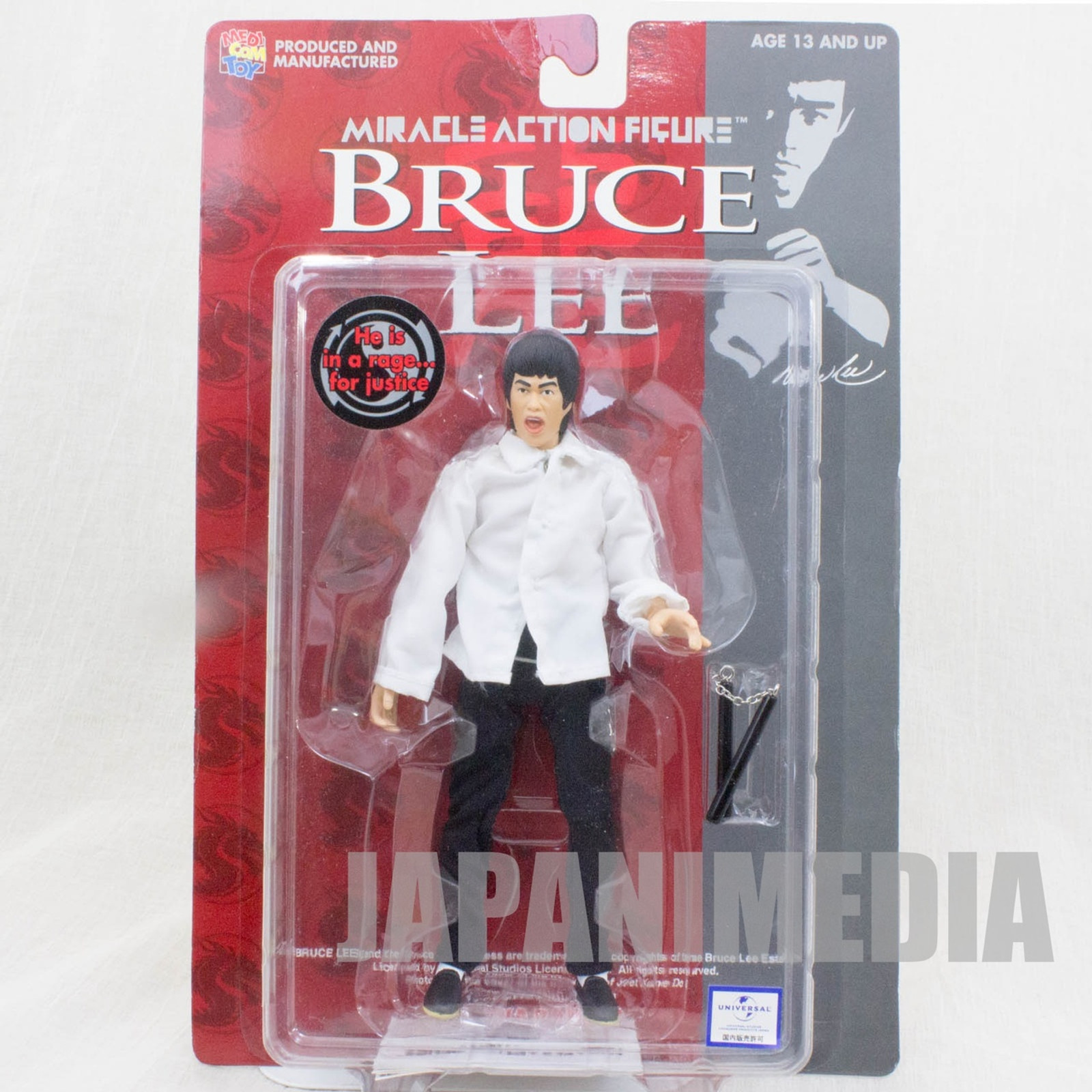 BRUCE LEE Miracle Action Figure White Clothes Medicom Toy JAPAN KUNG FU MOVIE