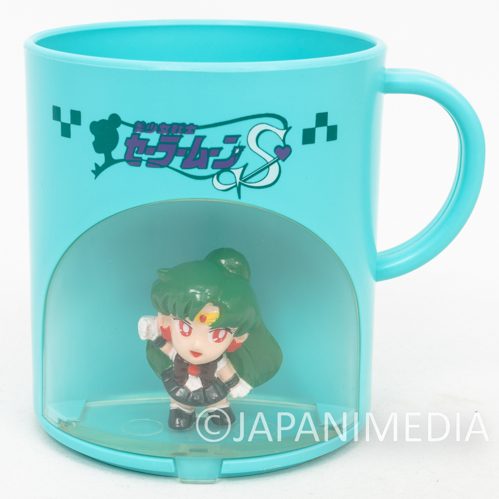 Sailor Moon S Sailor Pluto (Setsuna Meiou) Figure in Plastic Mug Banpresto 1994 JAPAN