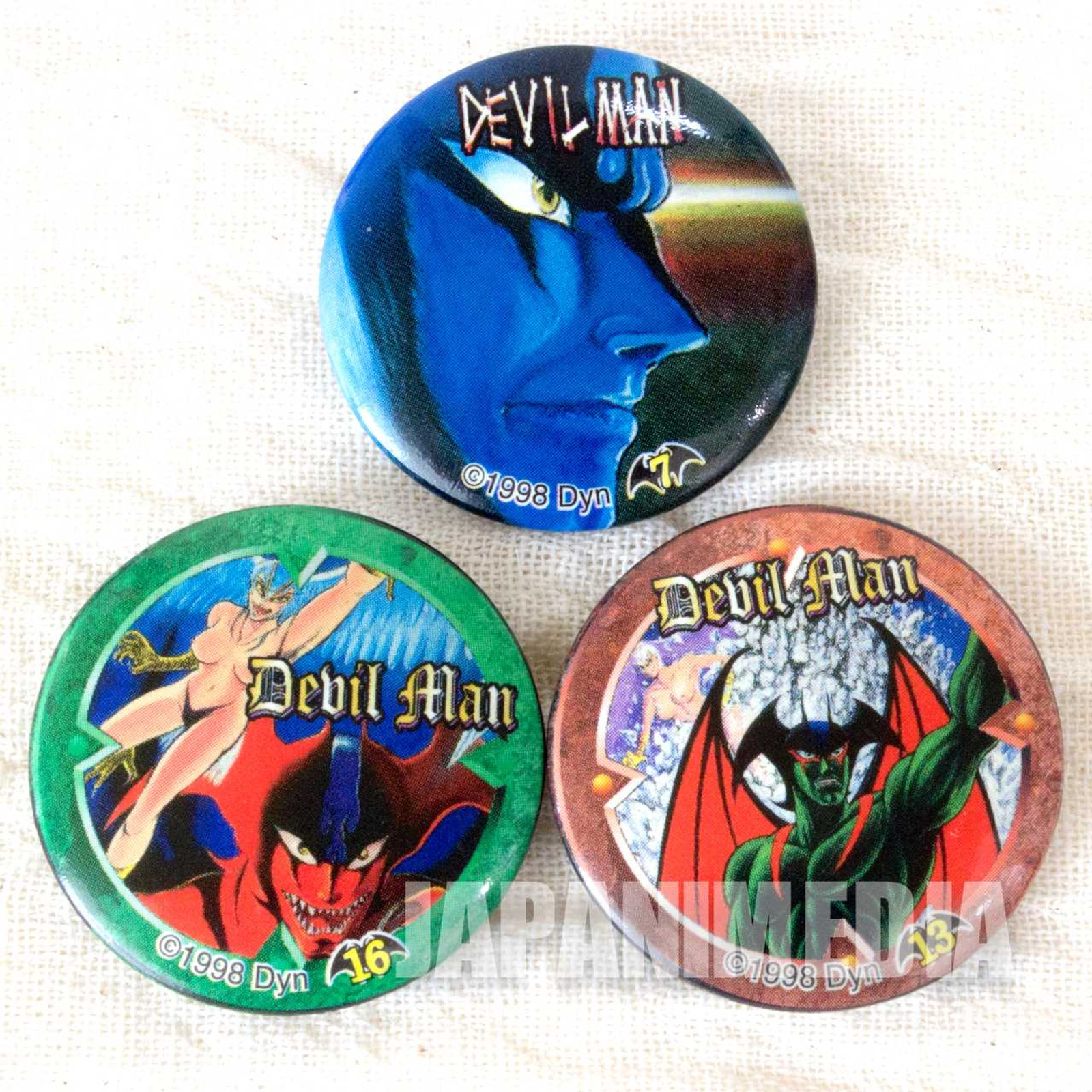 Devilman Button Badges 3pc Set JAPAN ANIME Japanimedia Store FRONT Devilman Button Badges 3pc Set JAPAN ANIME Japanimedia Store FRONT