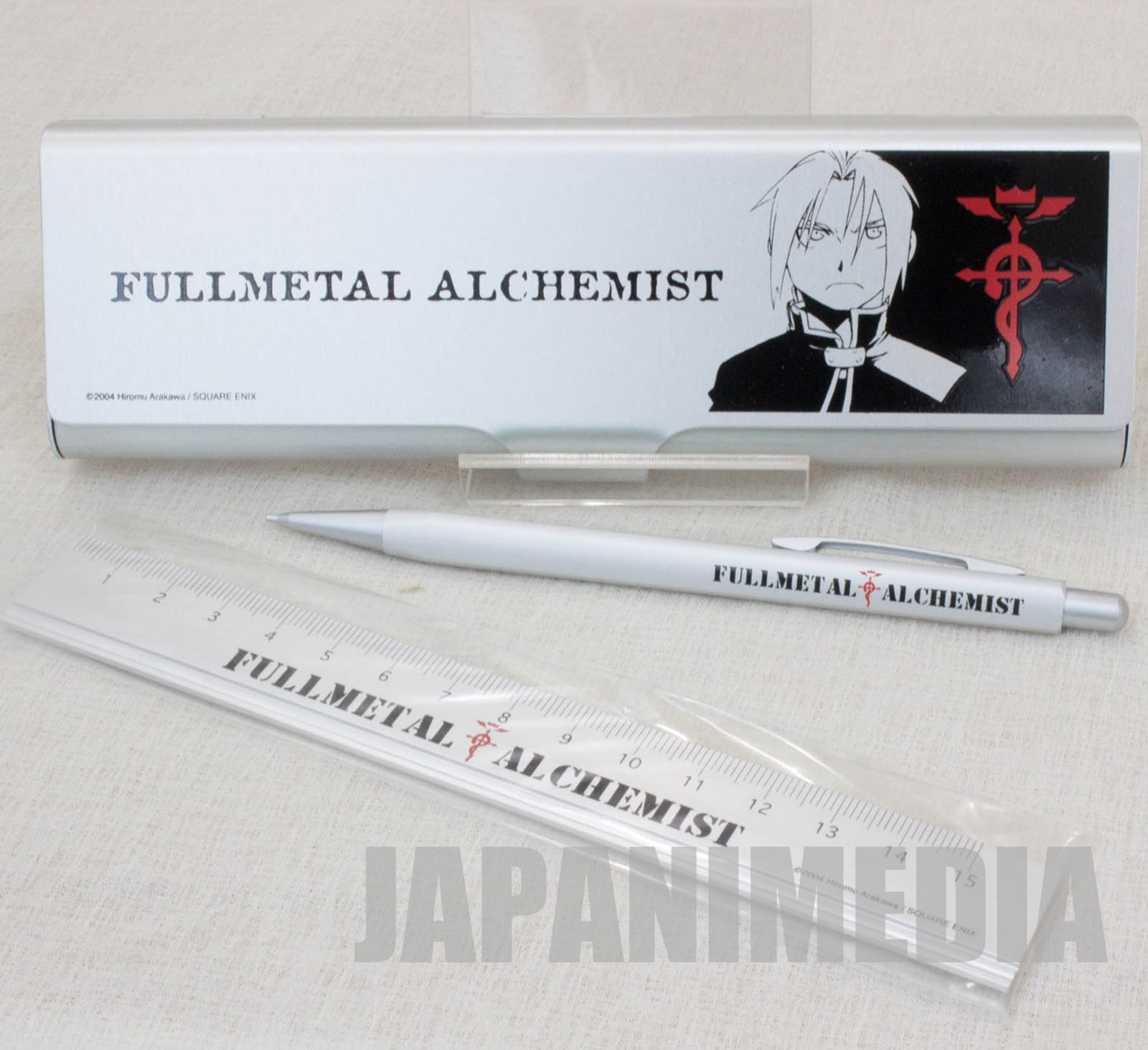 Fullmetal Alchemist Edward Elric Stationery Set [Pen Case,Pencil,ruler] JAPAN