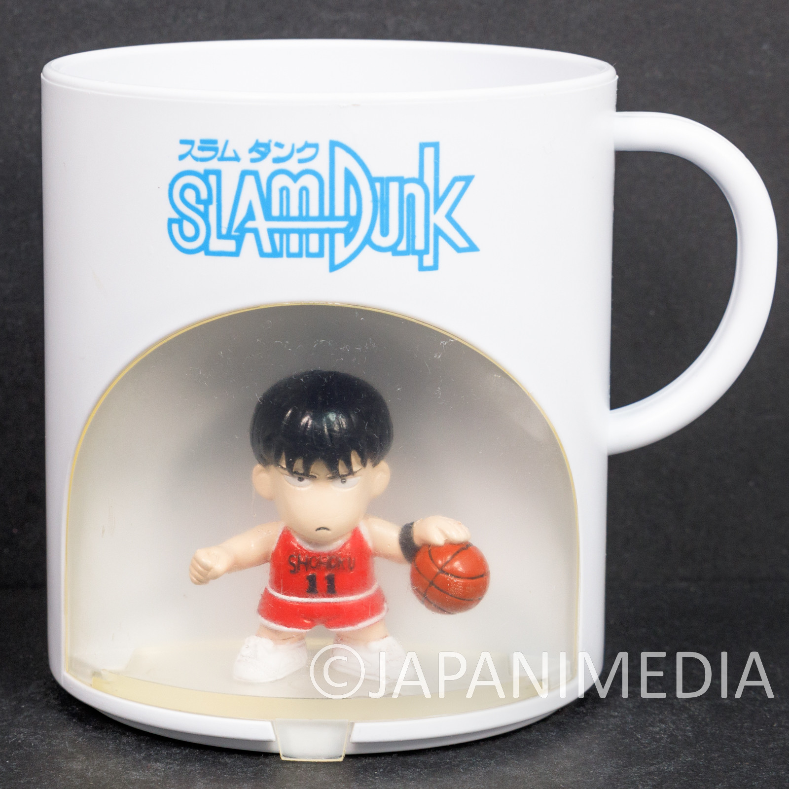 SLAM DUNK Kaede Rukawa Team Shohoku #11 Figure in Plastic Mug Banpresto JAPAN