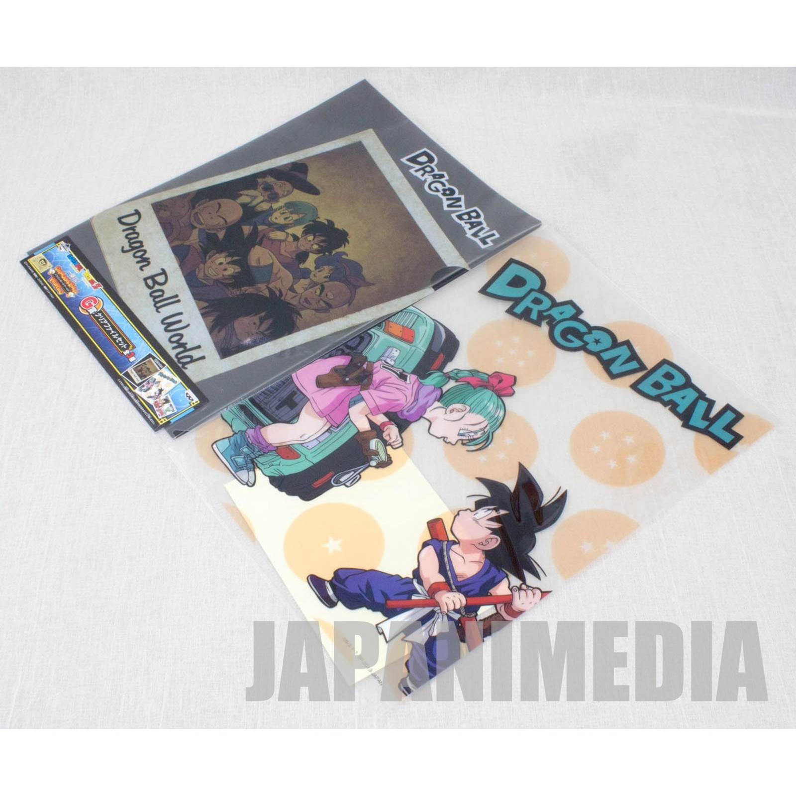 Dragon Ball Z Dragon Ball World Clear Folder File & Sticker [Gokou,Bulma,Vegeta,Piccolo] JAPAN ANIME MANGA