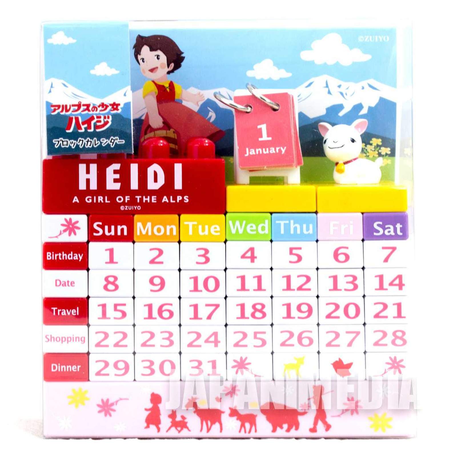Heidi Girl of the Alps Block Calendar JAPAN ANIME Japanimedia Store FRONT Heidi Girl of the Alps Block Calendar JAPAN ANIME Japanimedia Store FRONT
