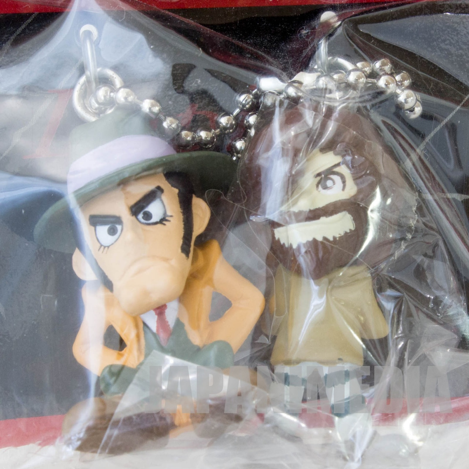 Lupin the Third (3rd) Zenigata & Lupin Twin Mascot Figure Ballchain JAPAN ANIME