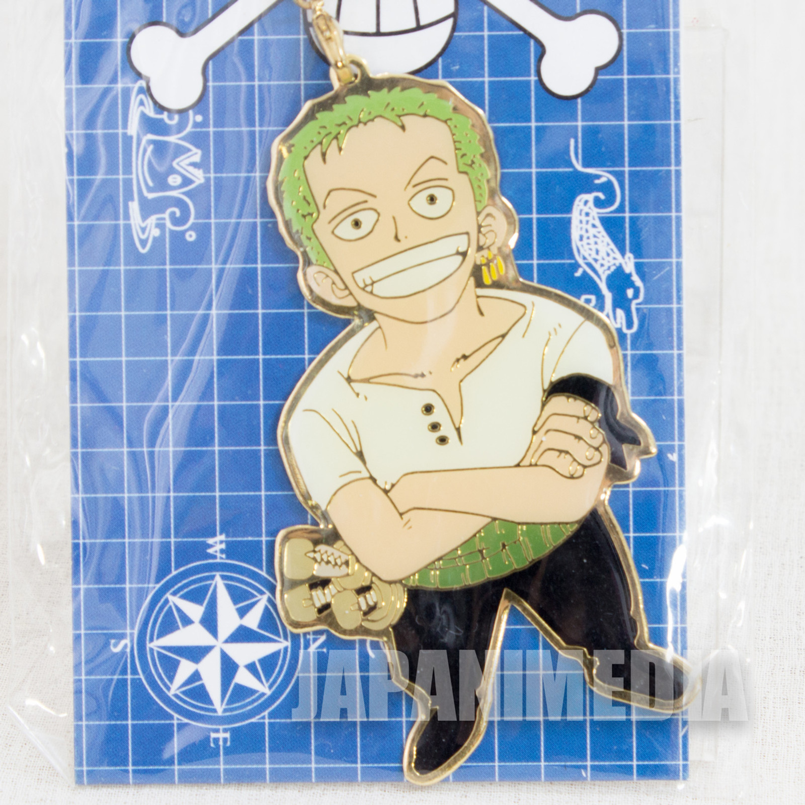 One Piece Roronoa Zoro Metal Charm Keychain Shonen Jump JAPAN ANIME