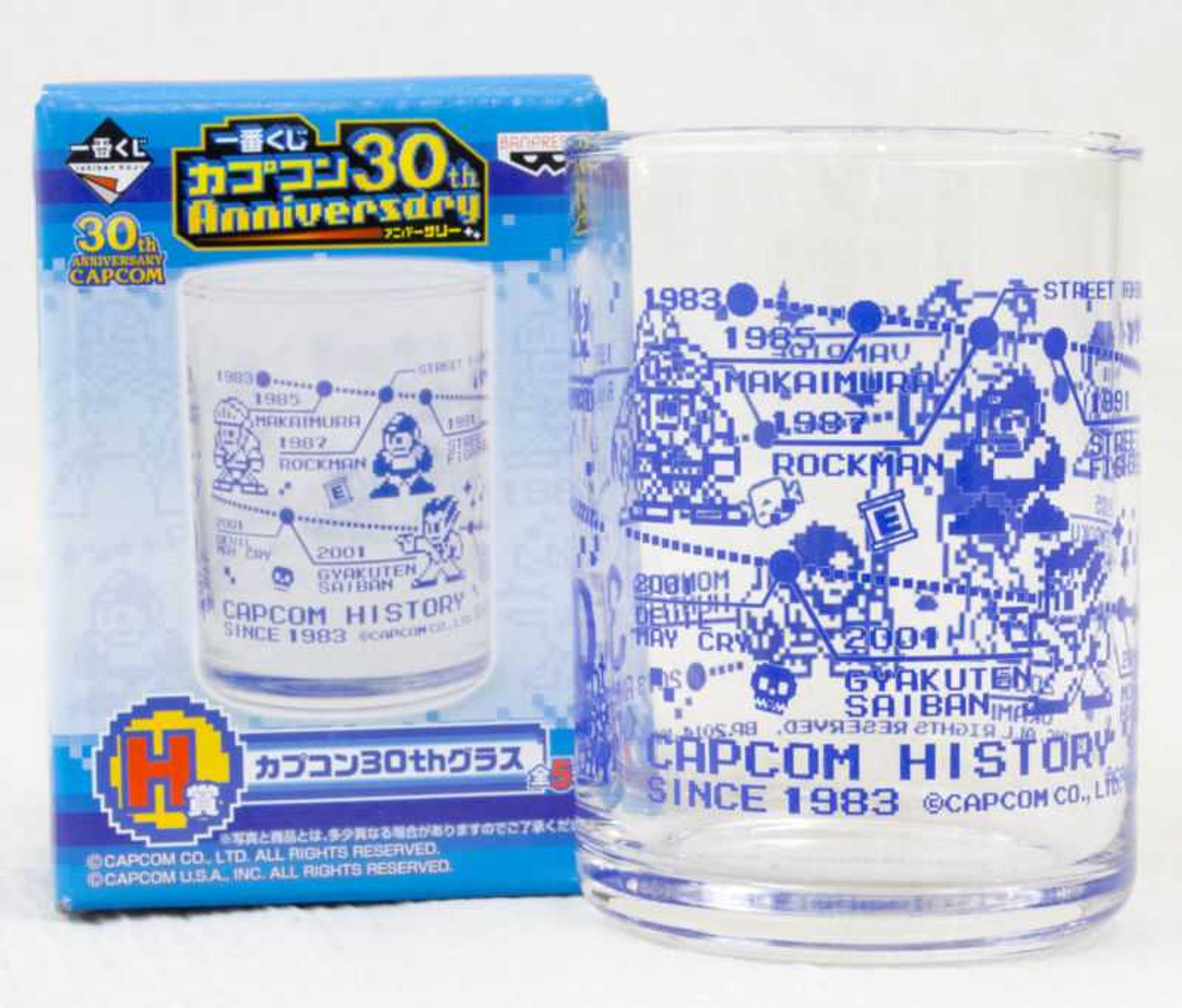 Capcom 30th Anniversary Glass Capcom Dot Character Ver. JAPAN GAME Japanimedia Store FRONT Capcom 30th Anniversary Glass Capcom Dot Character Ver. JAPAN GAME Japanimedia Store FRONT