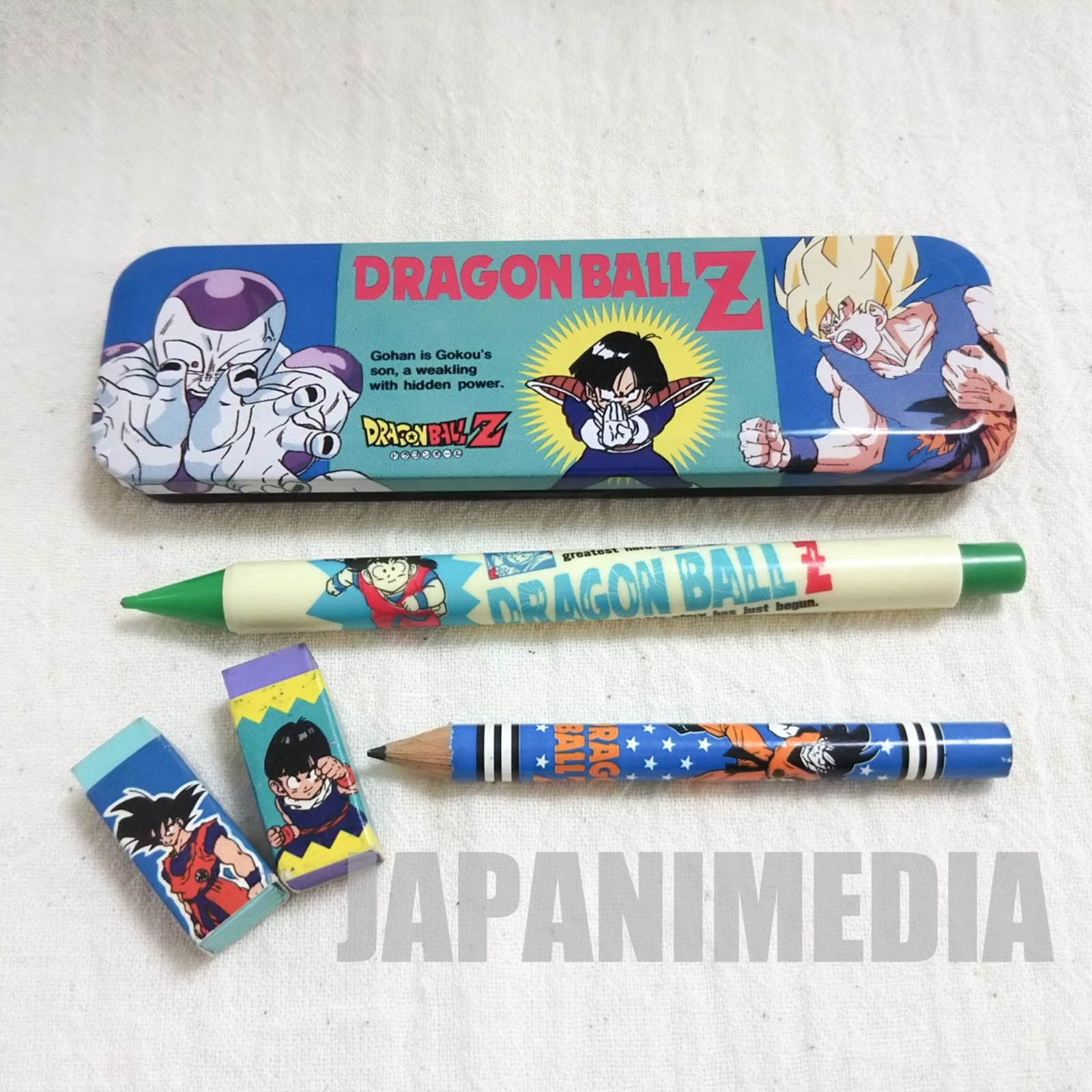 Dragon Ball Z Stationery Set [Can Pen Case  / Pencil / Mechanical pen / Eraser] Son Gokou JAPAN ANIME MANGA 2