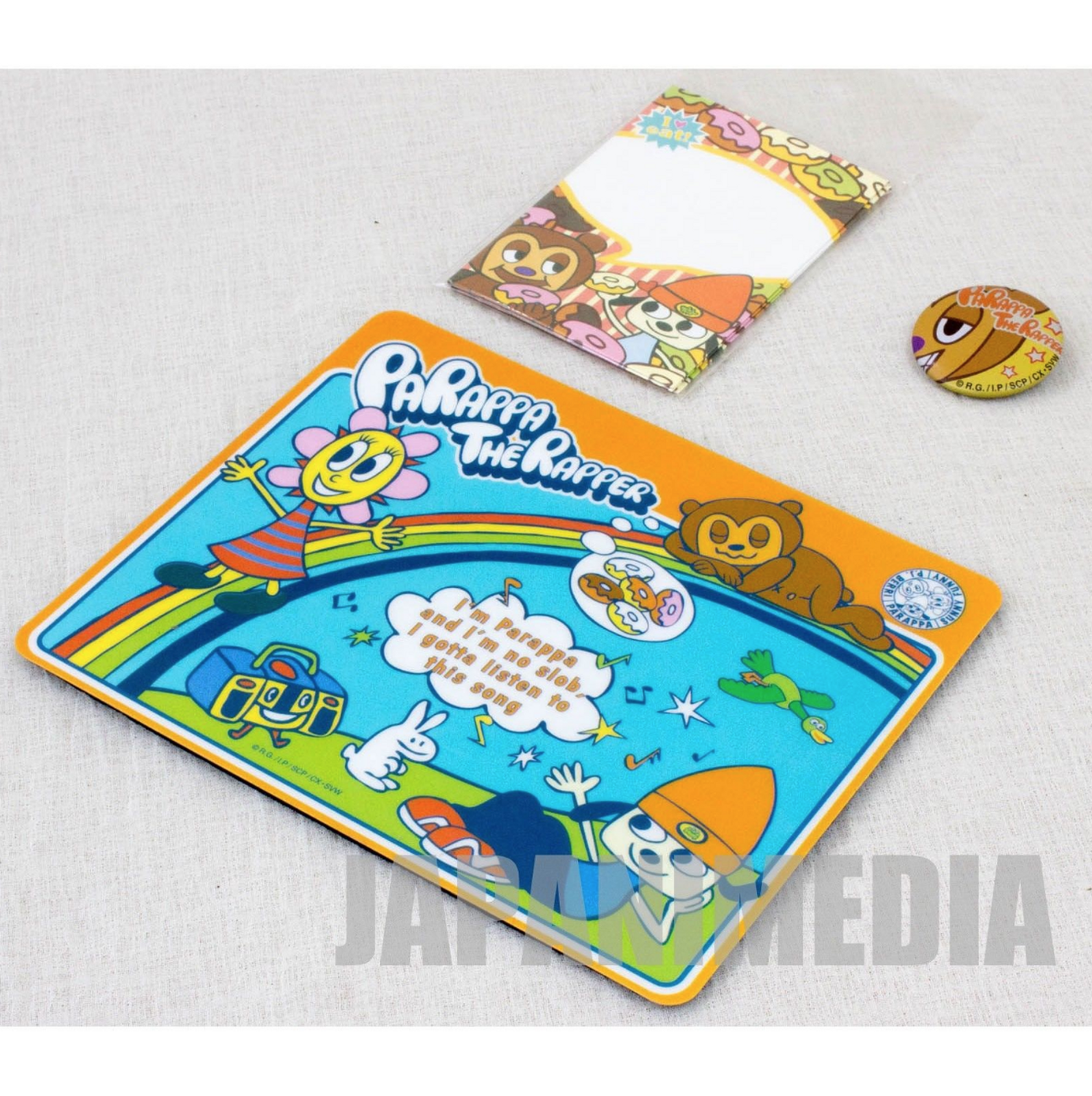 Parappa The Rapper Mouse pad PINS Mini Envelope Set JAPAN GAME