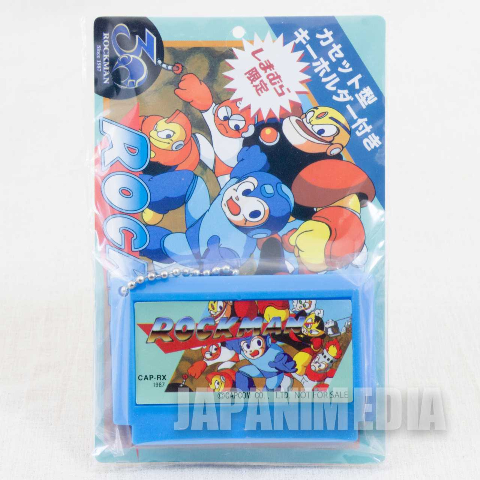 Rockman Mega man Famicom Cassette Type Miniature Figure Ballchain Capcom JAPAN NES Japanimedia Store FRONT