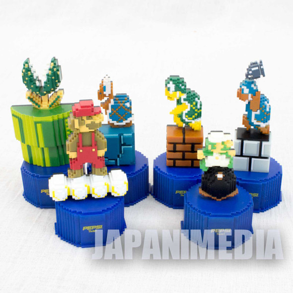 Set of 5 Super Mario Bros. Pepsi Mini Dot Figure Famicom NES NINTENDO JAPAN Japanimedia Store FRONT