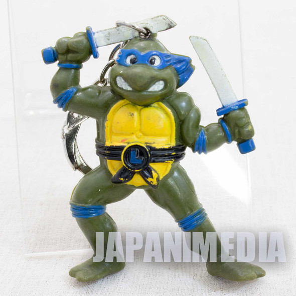 Retro RARE TMNT Teenage Mutant Ninja Turtles Leonardo Figure Key Chain 1994 Japanimedia Store FRONT