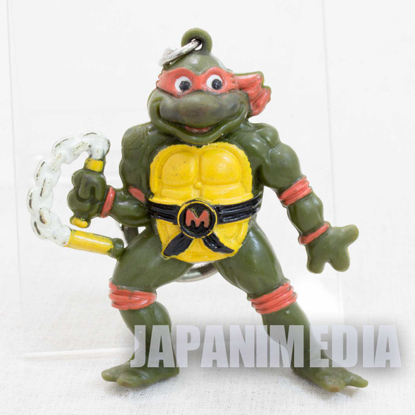 Retro RARE TMNT Teenage Mutant Ninja Turtles Michelangelo Figure Key Chain 1994 Japanimedia Store FRONT