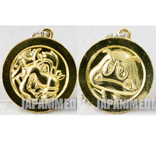 Super Mario Bros. Metal Coin Keychain Bowser & Goomba Japanimedia Store FRONT