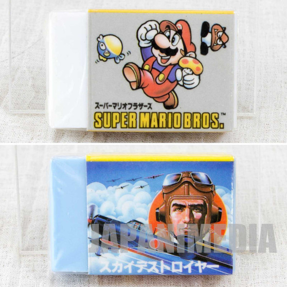 Retro! Super Mario & Sky Destroyer Eraser 2pc Set NINTENDO Japanimedia Store FRONT