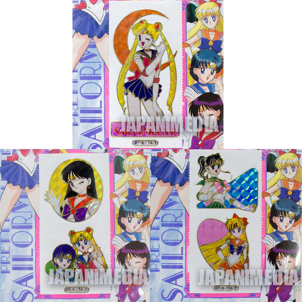 Retro Pretty Soldier Sailor Moon Glitter Sticker Set SEIKA NOTE JAPAN Japanimedia Store FRONT