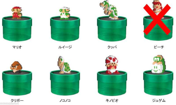 Set of 7 Super Mario Bros. Dydo Mini Dot Figure Famicom NES NINTENDO JAPAN Japanimedia Store FRONT