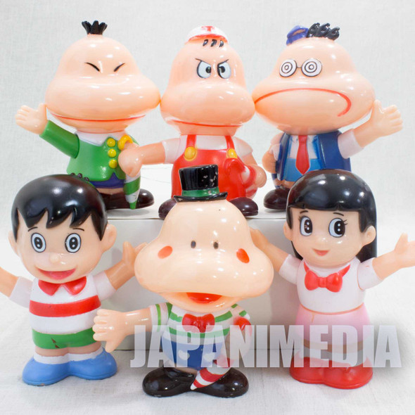Retro RARE! Parasol Henbee Soft Vinyl Figure 6pc Set Fujiko F. Fujio JAPAN Japanimedia Store FRONT