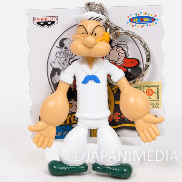 RARE! Popeye Bendable Figure Keychain #1 Banpresto JAPAN Japanimedia Store FRONT