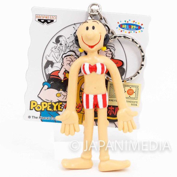 RARE! Popeye Olive Oyl Bendable Figure Keychain #2 Banpresto JAPAN Japanimedia Store FRONT