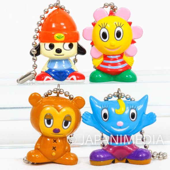Parappa The Rapper Figure Ball Keychain 4pc Set [Parappa Rappa / Sunny Funny / Pj Berri / Katy Kat] JAPAN GAME Japanimedia Store FRONT