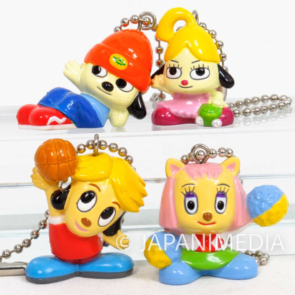 Parappa The Rapper Figure Ball Keychain 4pc Set [Parappa Rappa / Paula Fox / Matt Major / Pinto Rappa] JAPAN GAME Japanimedia Store FRONT