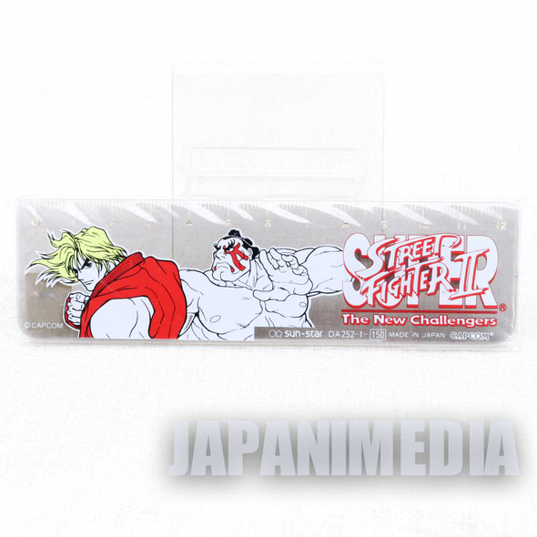Retro RARE! Street Fighter 12cm Ruler Ken vs E.Honda JAPAN GAME CAPCOM Japanimedia Store FRONT