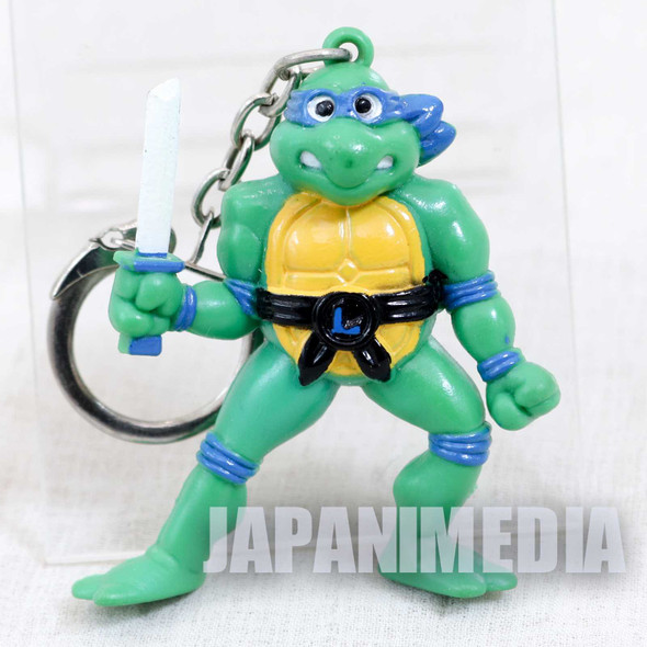Retro RARE TMNT Teenage Mutant Ninja Turtles Leonardo Figure Key Chain 1994 2 Japanimedia Store FRONT