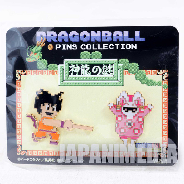 Dragon Ball Shenron no Nazo Famicom NES Metal Pins 2pc Set #3 JAPAN POWER Japanimedia Store FRONT