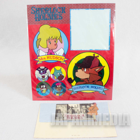 Retro RARE!! Sherlock Hound Detective Holmes Sticker sheet & Envelope Japanimedia Store FRONT