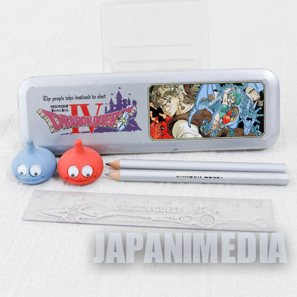 RARE! Dragon Quest 4 Mini Stationery set Can pen case Pencil Ruler ENIX JAPAN Japanimedia Store FRONT