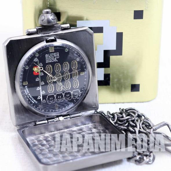 Super Mario Bros. Hatena Block Pocket Watch Mario & Coin Ver. JAPAN NINTENDO Japanimedia Store FRONT