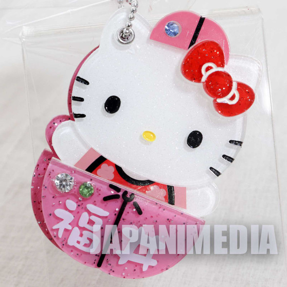 Hello Kitty x Plum Hand Mirror Ballchain Sanrio JAPAN Japanimedia Store FRONT