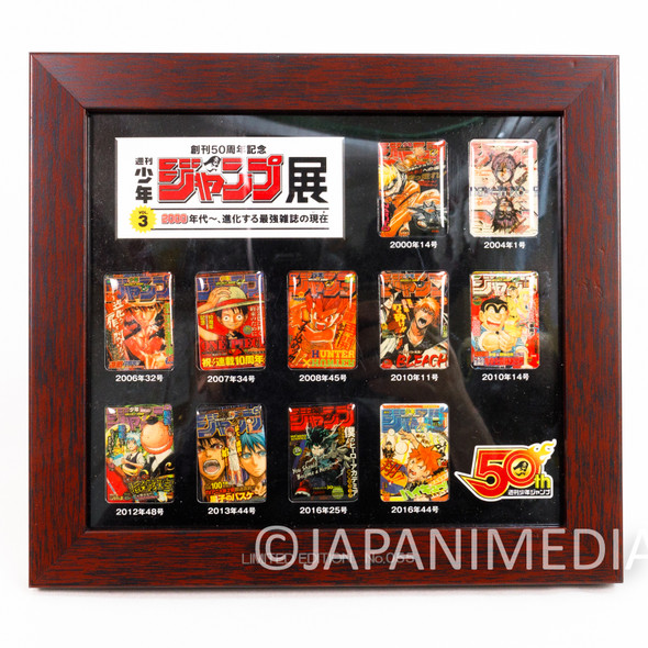 Weekly Shonen Jump Exhibition 2000s Jacket Pins Set 50th Anniversary Limited Display Frame Japanimedia Store Front