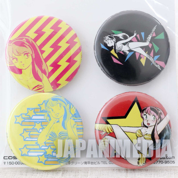 Urusei Yatsura Button Badge Pins 4pc Set A JAPAN ANIME RUMIKO TAKAHASHI Japanimedia Store FRONT