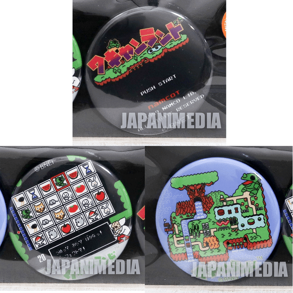 Namco Button Badge Pins 3pc Set Wagan Land JAPAN NES FAMICOM Japanimedia Store FRONT