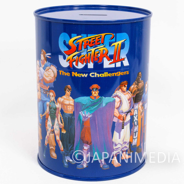 Retro RARE! Street Fighter 2 Tin Can Case Coin Bank Capcom JAPAN GAME Japanimedia Store FRONT